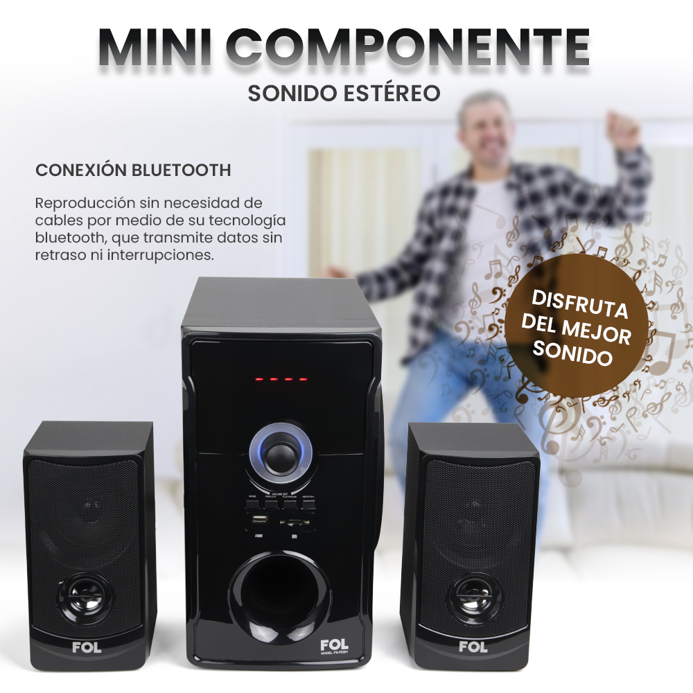 Fs P2301 Minicomponente Bluetooth Control Remoto Fol México 6534