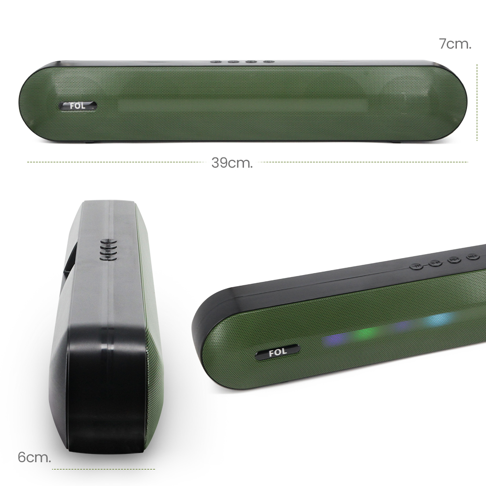 Barra Sonido Bluetooth Portatil Recargable RGB AUX MICROSD USB