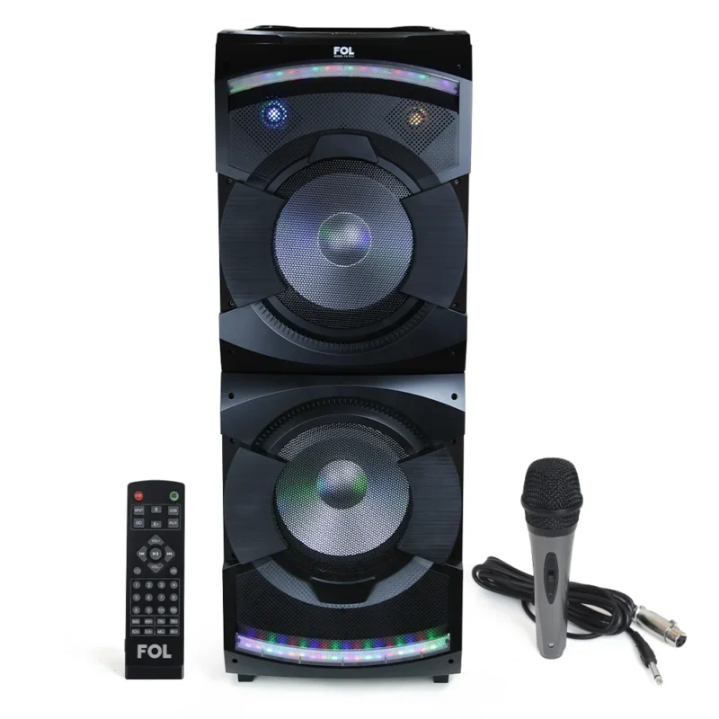 FS-T212 ALTAVOCES ESTÉREO CON MICRÓFONO CONTROL REMOTO Y ENTRADA DE GUITARRA 400 WATTS