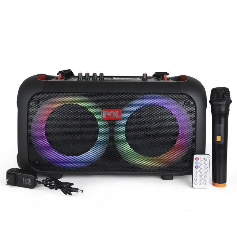 FS-L126 SPEAKER TWS RECARGABLE CON MICRÓFONO INALÁMBRICO, LUZ Y CONTROL REMOTO