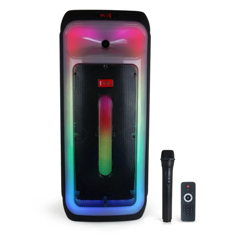 FS-L1028 BOCINA KARAOKE TWS CON MICRÓFONO INALÁMBRICO. CONTROL REMOTO Y LUZ RGB