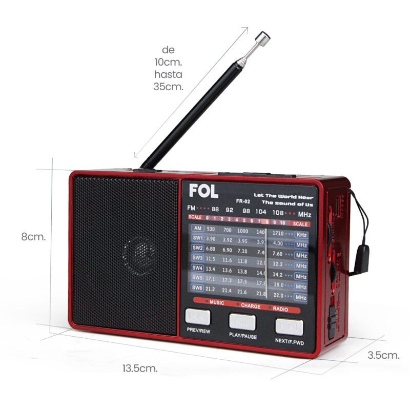 FR-02 BOCINA BLUETOOTH CON RADIO DE BANDA Y LÁMPARAS DE MANO