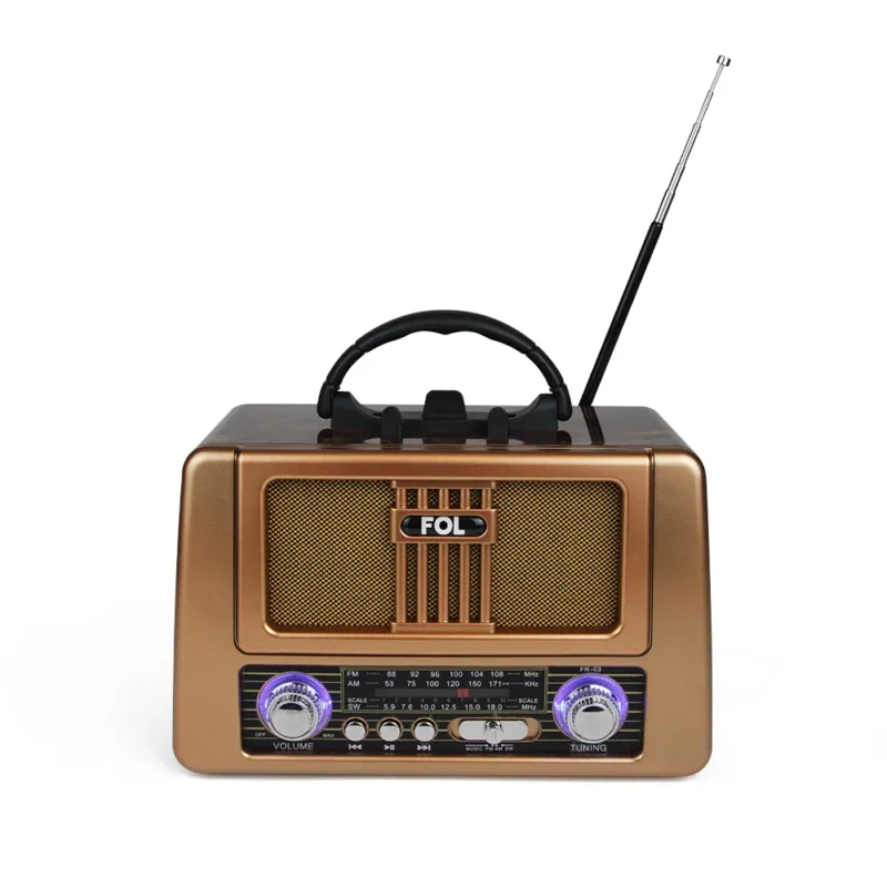 FR-03 BOCINA TWS RECARGABLE RETRO SINTONIZADOR DE BANDA
