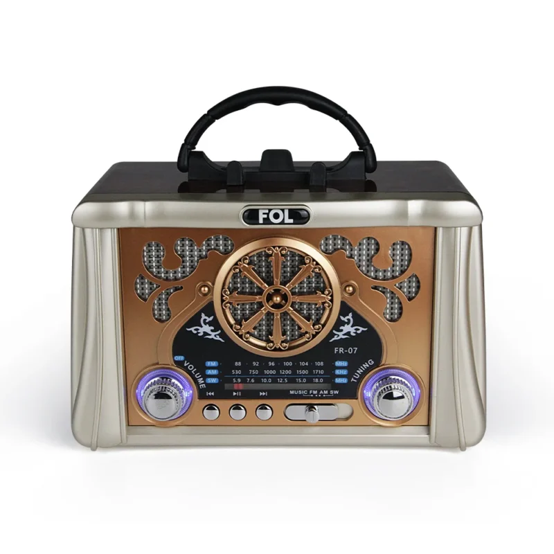 FR-07 BOCINA TWS RETRO ELEGANTE Y SOPORTE DE CELULAR