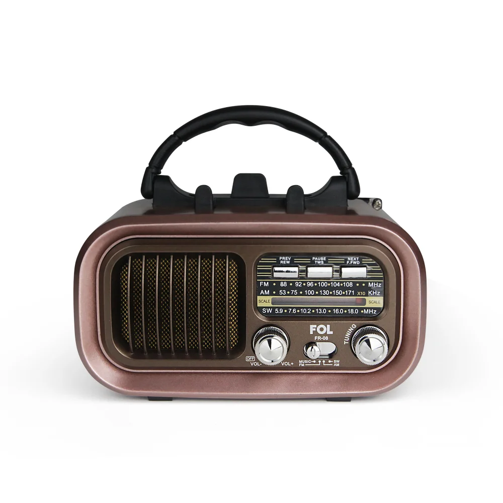 FR-08 BOCINA TWS ESTILO RADIO RETRO, SINTONIZADOR DE BANDA