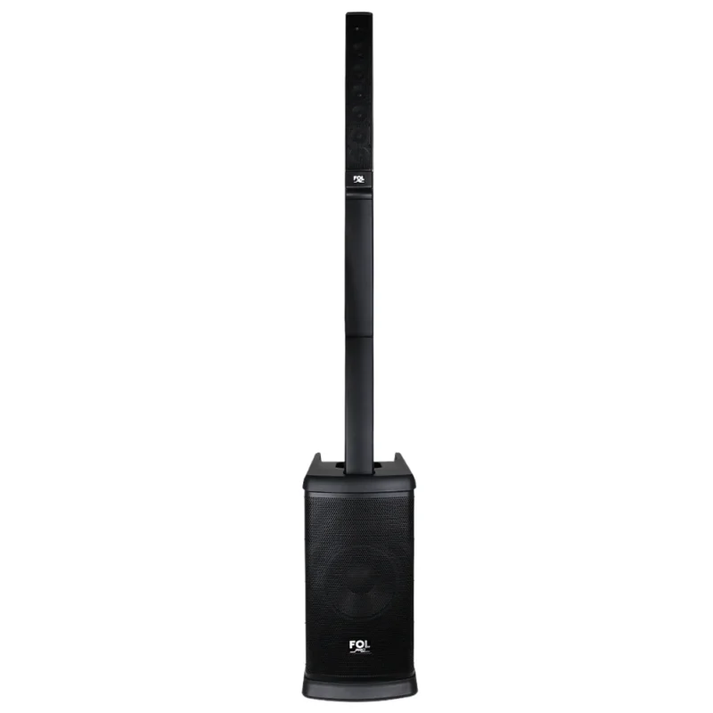 Vista frontal del altavoz de columna profesional FOL FS-T888 con sonido potente y diseño elegante