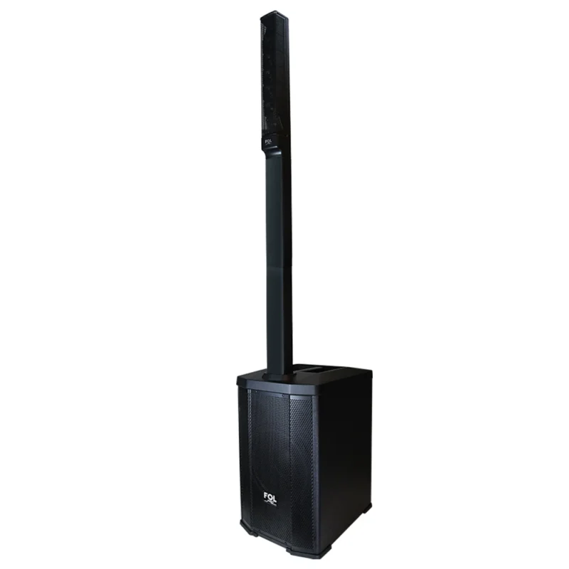Vista frontal de la bocina tipo columna FOL FS-T900, con diseño moderno y rendimiento de audio de alta calidad.