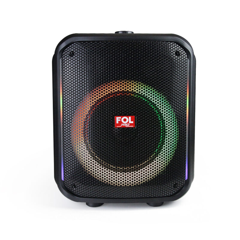 Vista completa de la bocina Bluetooth FOL FS-L1218 con diseño moderno y portátil