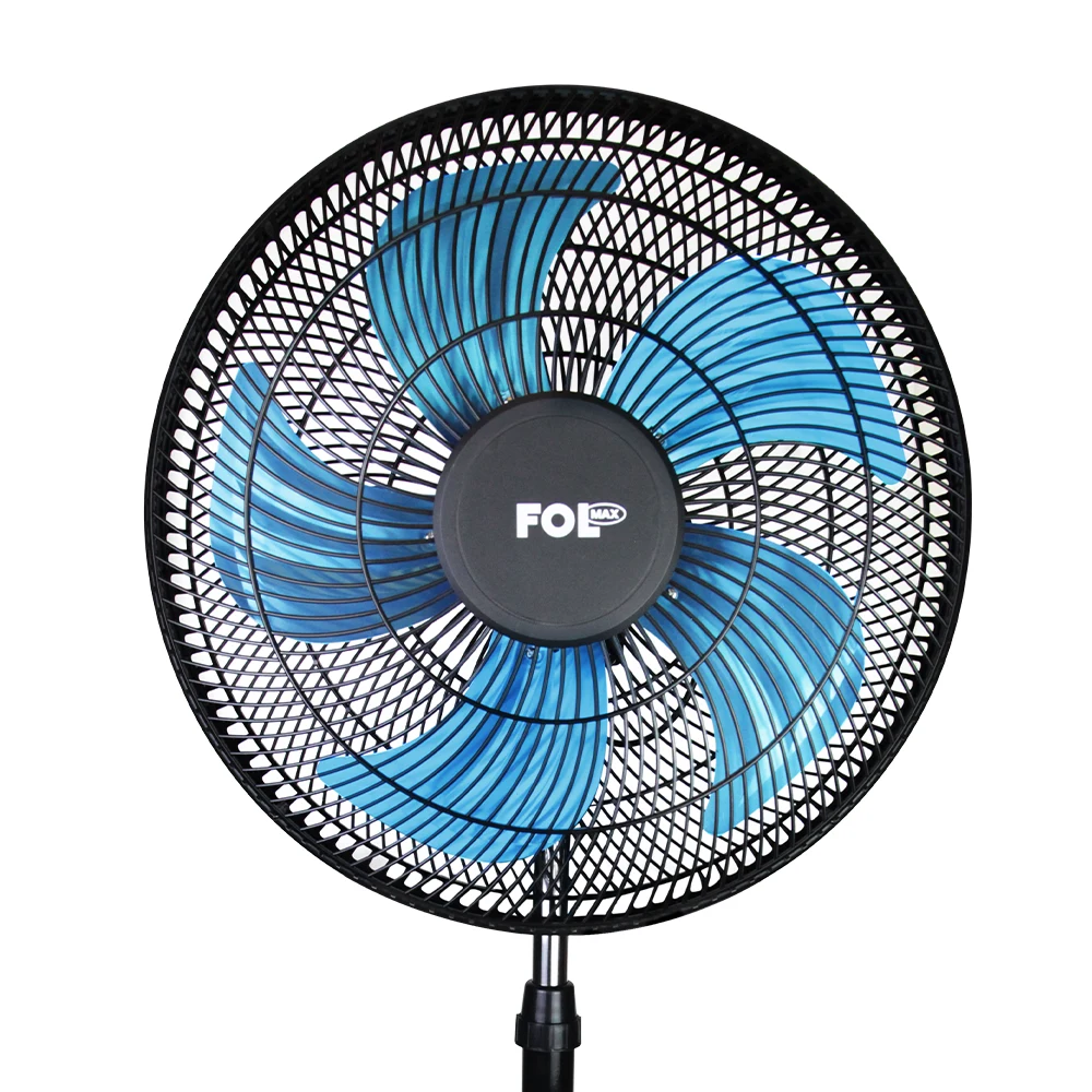 Vista lateral del ventilador FOL FF-1805 mostrando su diseño robusto y base redonda