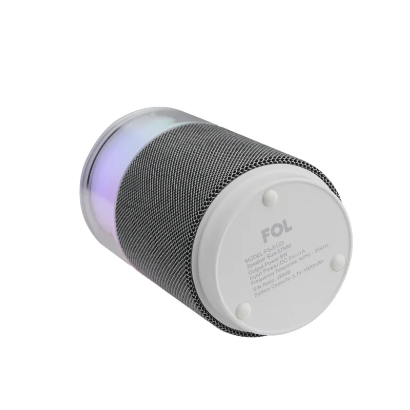 FS-S123 BOCINA BLUETOOTH TWS RECARGABLE PORTÁTIL, CON LUZ Y CORREA INTEGRADA
