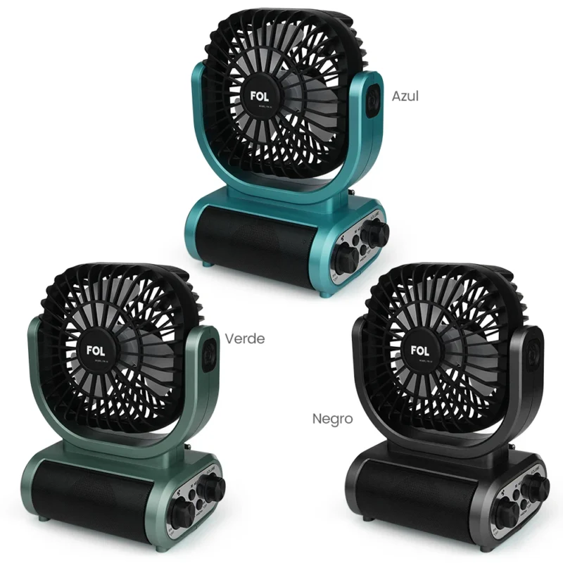 FR-16 BOCINA BLUETOOTH -TWS- CON VENTILADOR, RADIO Y CELDAS SOLARES