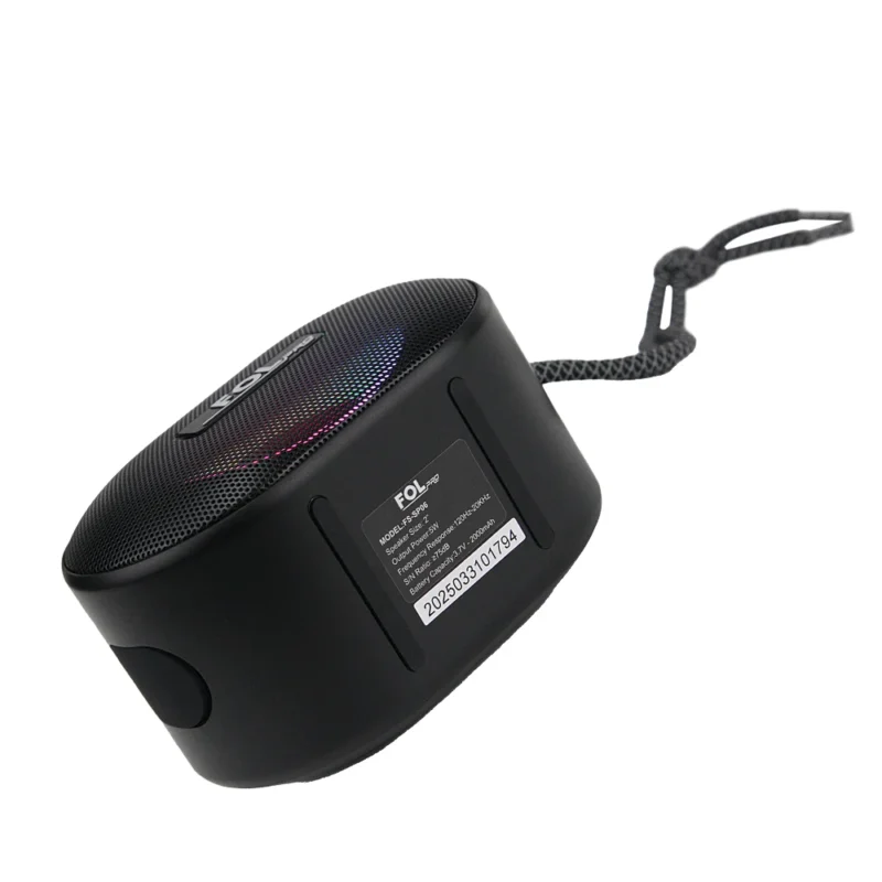 FS-SP06 MINI BOCINA PRO TWS RECARGABLE CON LUZ RGB Y CORREA INTEGRADA REFLECTANTE