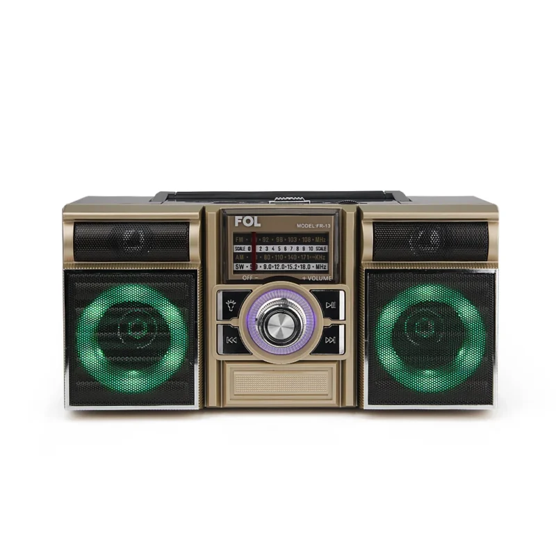 FR-13 BOCINA TWS TIPO RADIOGRABADORA RETRO CON LUZ