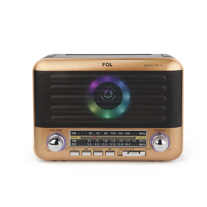 FR-14  BOCINA TWS RECARGABLE RETRO SINTONIZADOR DE BANDA