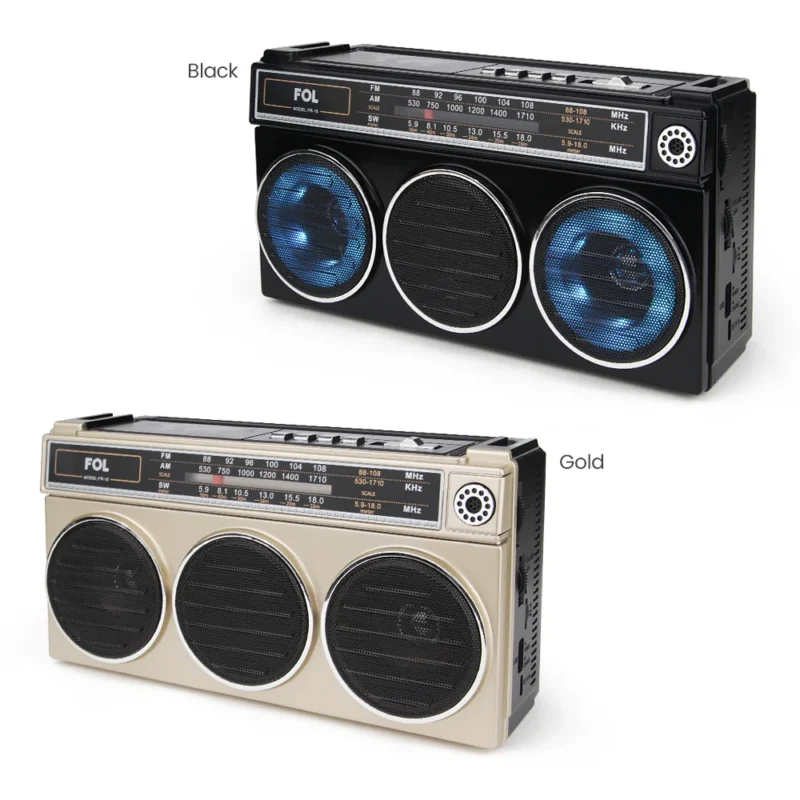 FR-15 BOCINA TWS TIPO RETRO SINTONIZADOR DE ANALOGO DE BANDA Y LUZ