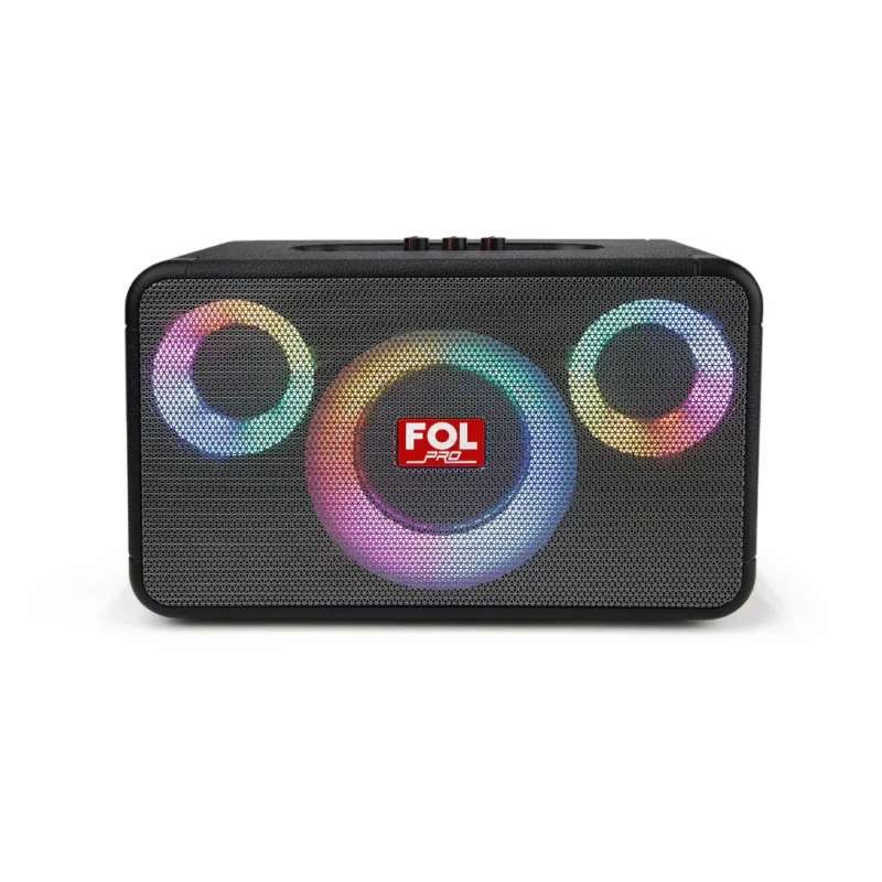 FS-R302 BOCINA TWS RECARGABLE PORTÁTIL CON LUZ RGB Y AGARRADERA TIPO CUERO