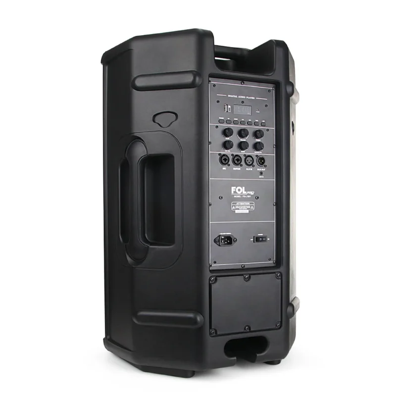 FS-L1501 BAFLE TWS, 2 MICRÓFONOS, 220 WATTS, XLR IN/OUT, GUITARRA Y MICRO IN, CON LUZ